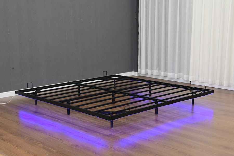 4600 Cadru de pat cu bandă luminoasă metalică plutitoare