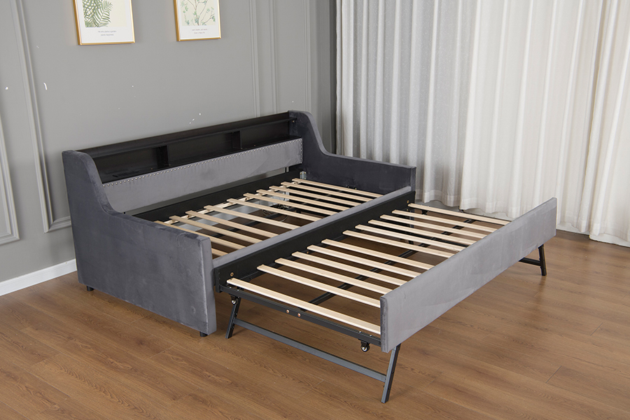 4857-1U Canapea extensibilă cu călărie moale din catifea