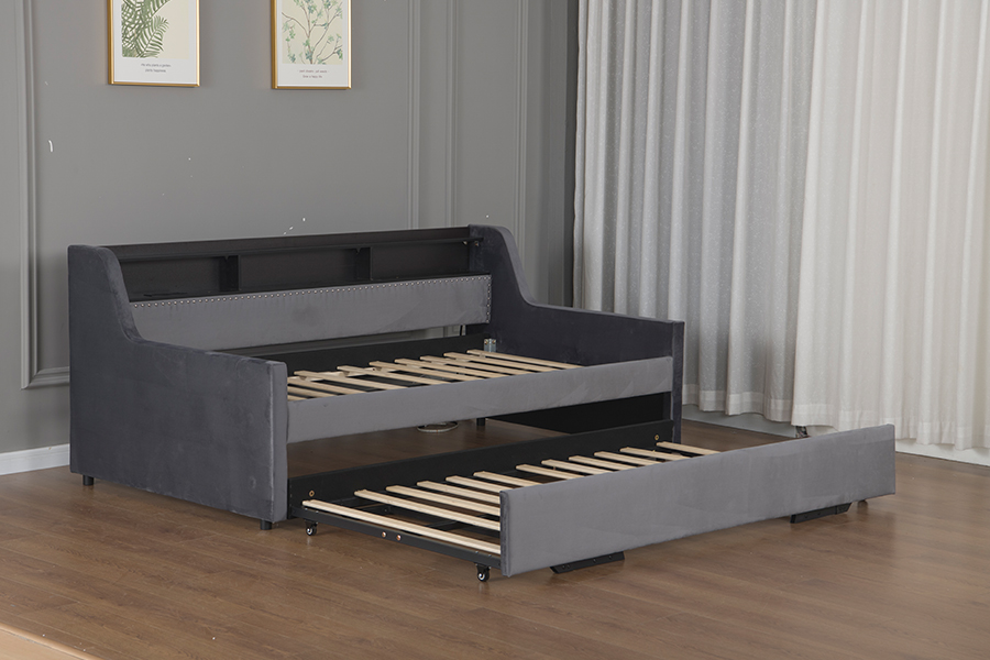 4857-1U Canapea extensibilă cu călărie moale din catifea