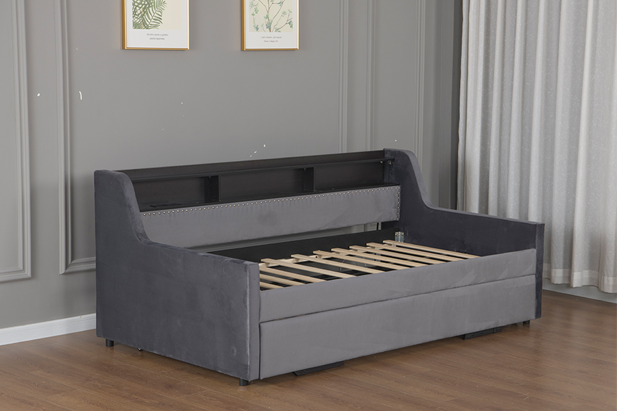 4857-1U Canapea extensibilă cu călărie moale din catifea