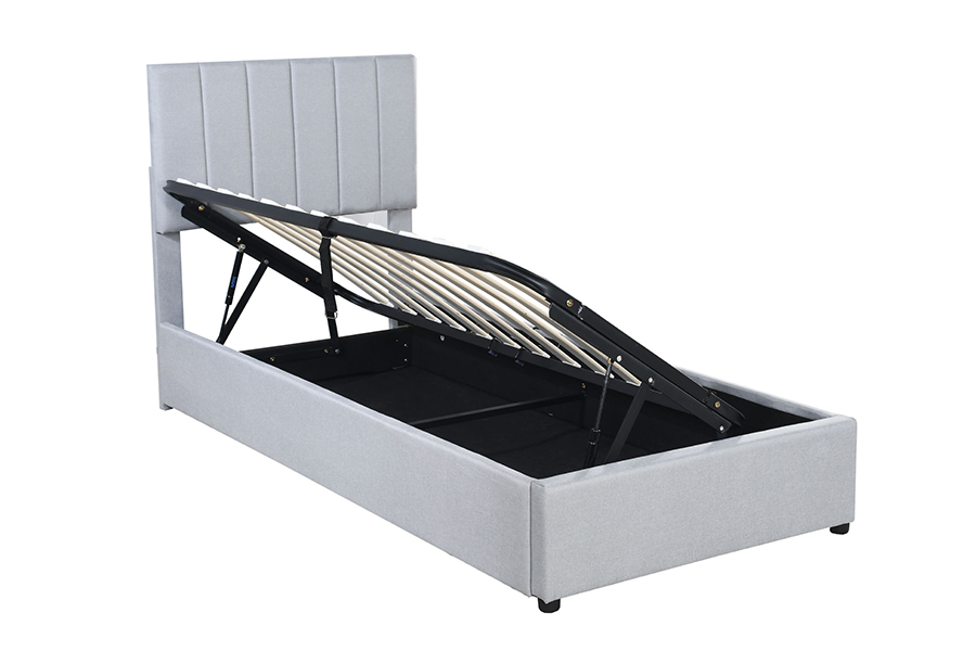 N16 Modern Grey Fabric Funcție de depozitare ridicabilă Cadru de pat tapitat