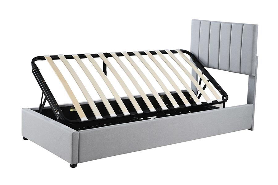 N16 Modern Grey Fabric Funcție de depozitare ridicabilă Cadru de pat tapitat