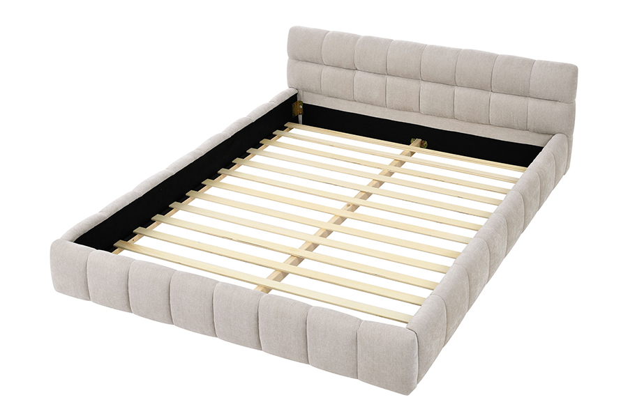 N11 Design pătrat modern Cadru de pat tapitat confortabil și reglabil