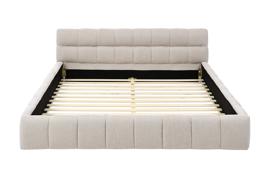 N11 Design pătrat modern Cadru de pat tapitat confortabil și reglabil
