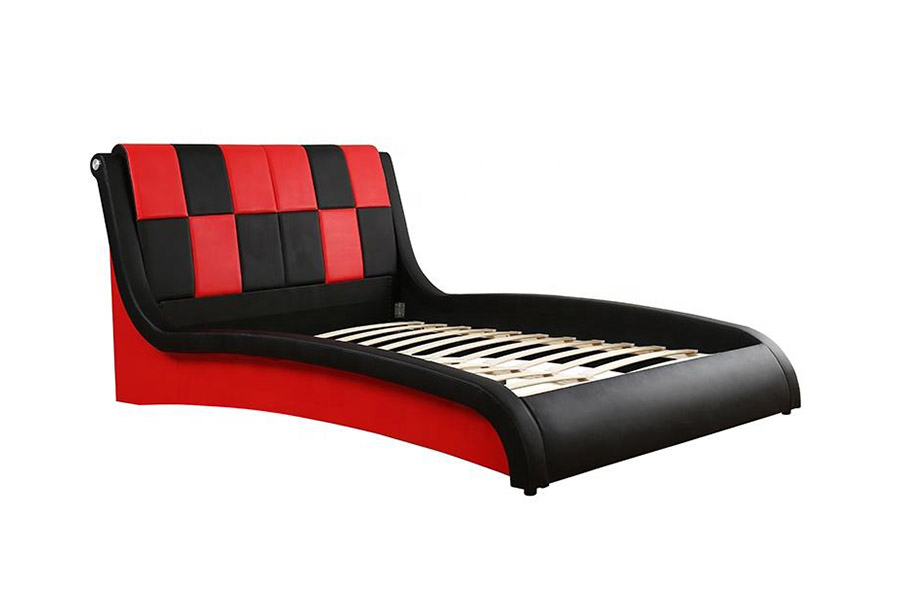 1443 Pat dublu king size PU tapițat din piele sintetică