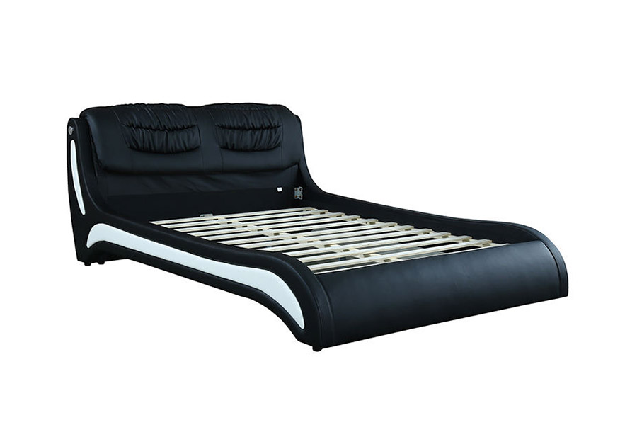 1441 Pat din piele design minimalist modern Pat tapitat