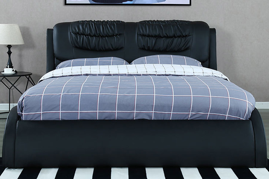 1441 Pat din piele design minimalist modern Pat tapitat