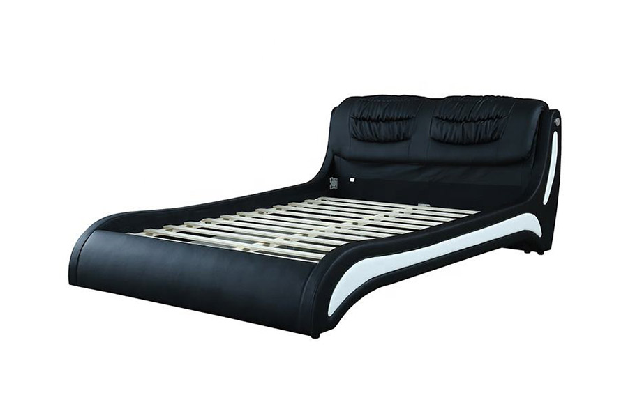 1441 Pat din piele design minimalist modern Pat tapitat