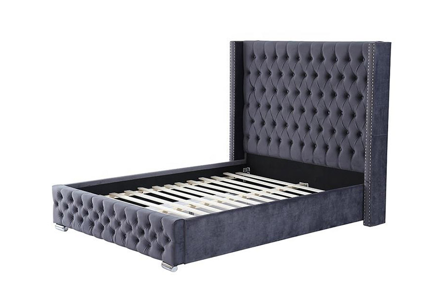 1351 Pat cu spătar aripi cu design modern de lux Pat tapitat