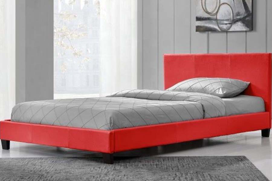 1864 Design simplu modern Pat din piele PU Pat tapitat
