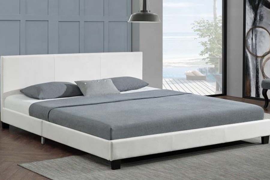 1864 Design simplu modern Pat din piele PU Pat tapitat