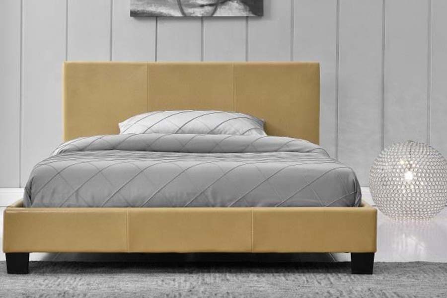 1864 Design simplu modern Pat din piele PU Pat tapitat