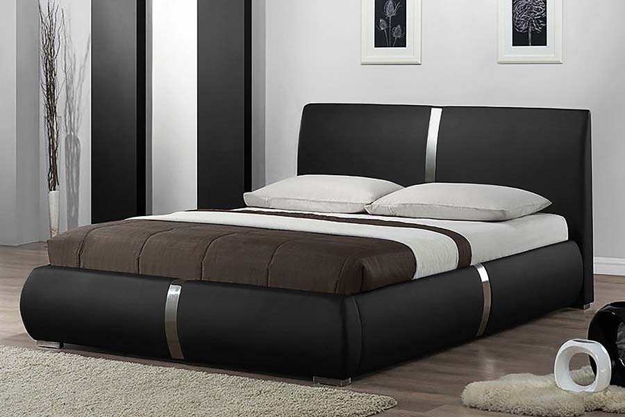 1859 Pat tapițat cu cadru din lemn masiv din piele moale