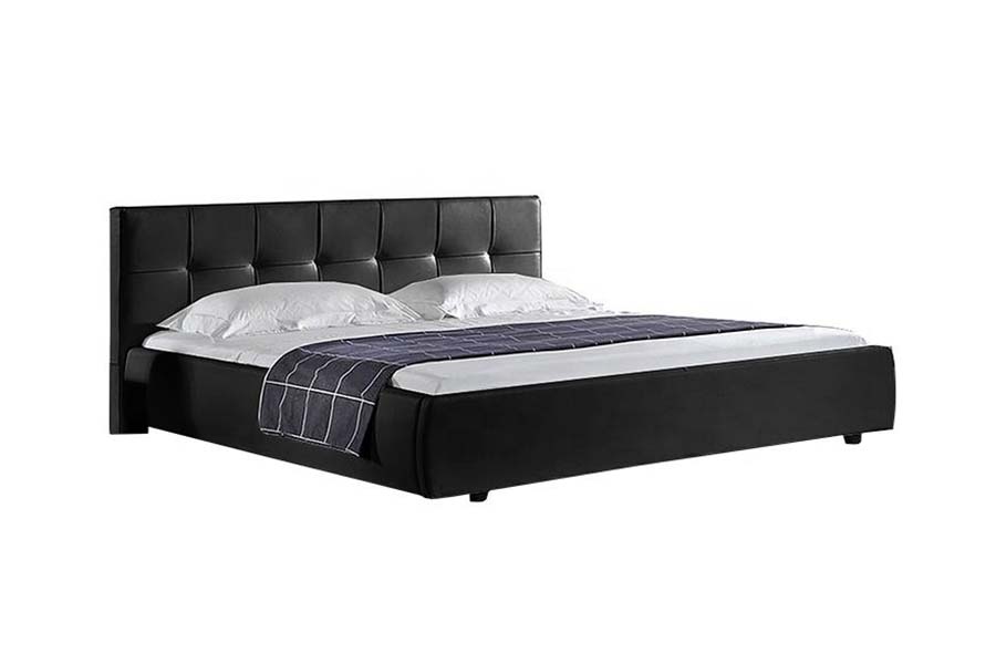 1813 Alb PU Soft Bed Cadru pat tapitat LED