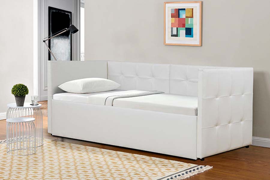 1637 Canapea extensibilă de zi din piele moale Trundle