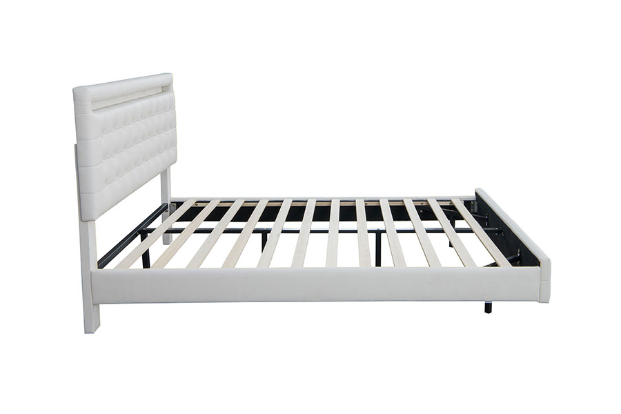 4209 Cadru de pat tapitat cu LED-uri reglabil King-Size