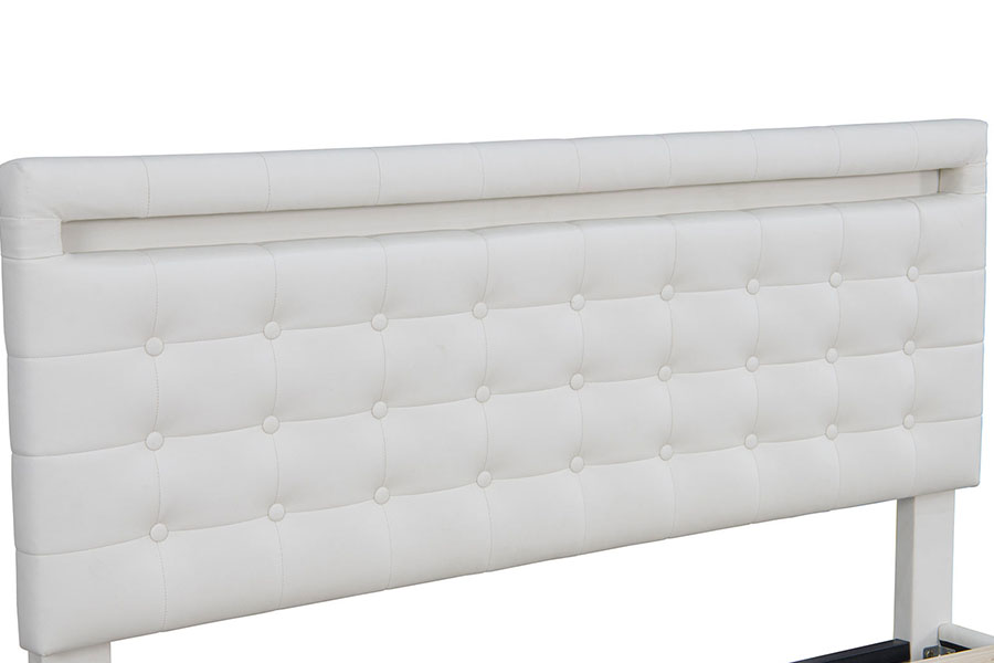 4209 Cadru de pat tapitat cu LED-uri reglabil King-Size