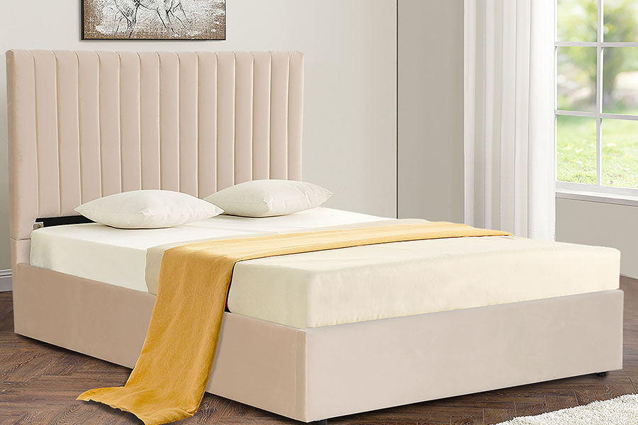 4088 Cadru de pat de depozitare din catifea de lux ușoară