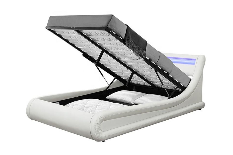 1138-1G Pat din piele PU otomană cu ridicare pe gaz cu LED