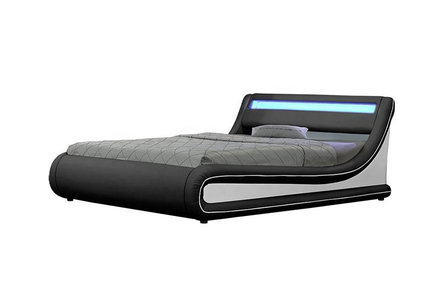 1138-1G Pat din piele PU otomană cu ridicare pe gaz cu LED