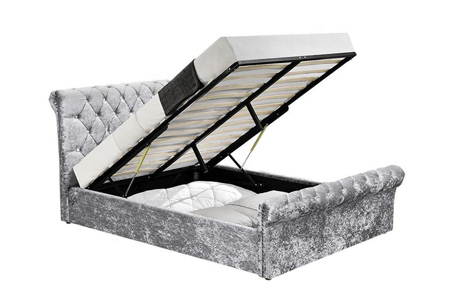 1153G Pat de depozitare otoman din catifea zdrobită Chesterfield