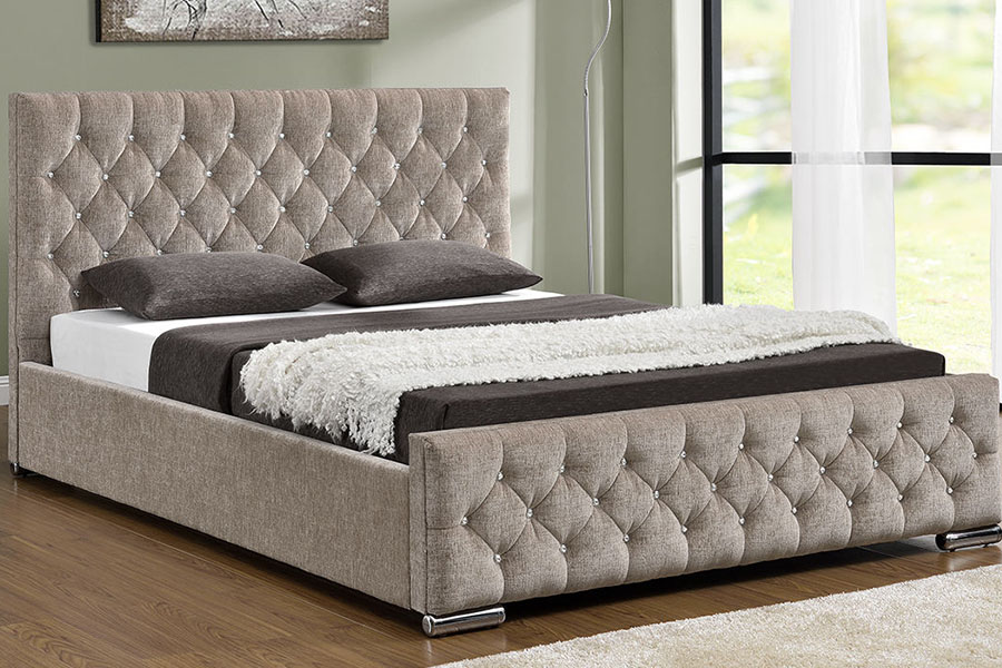 1151G Cadru de pat cu smoc de depozitare de lux Velvet Lift King