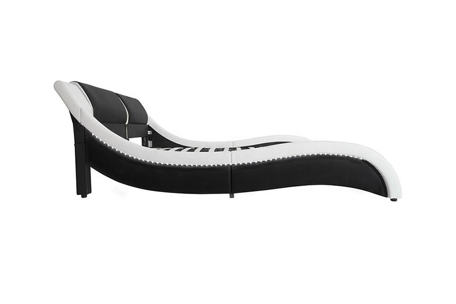 1178-1 Pat tapițat king-size, din piele, cu cadru cu LED-uri