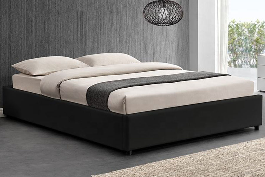 1155G Cadru de pat de depozitare modern din imitație de piele pentru hotel