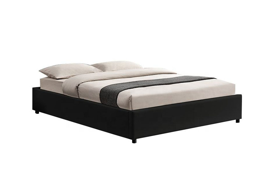 1155G Cadru de pat de depozitare modern din imitație de piele pentru hotel