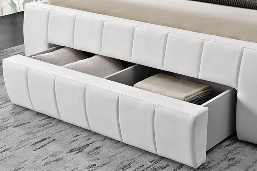 1238D Cadru pat tapitat king-size pentru sertar din piele PU europeană