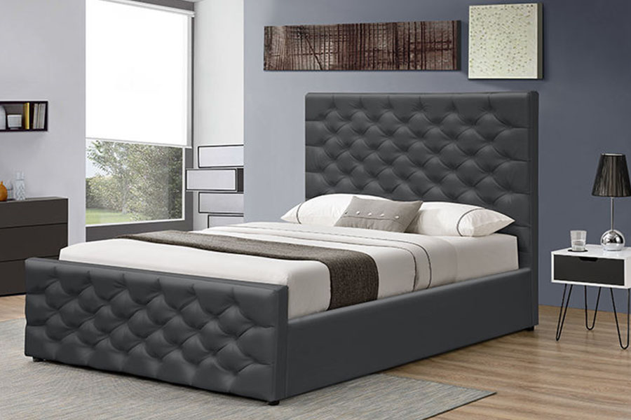 1208G Cadru de pat de depozitare pentru otomană din chenille-catifea Chesterfield
