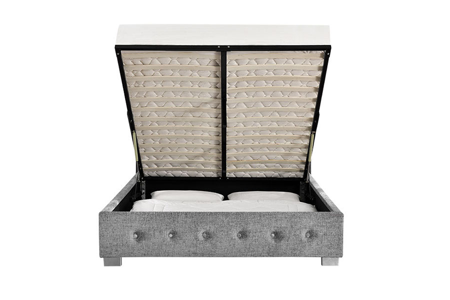 1191G Cadru de pat tapițat de depozitare otoman din material king-size