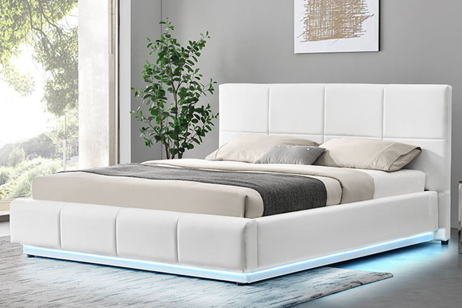 1388G Concave-Ravine LED Tesatura Gas Lift King Tapitata Cadru de depozitare 